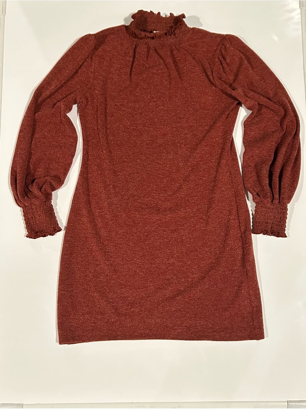 Lush Jemma Mock Neck Mini Dress, color Brick, Women's Small
